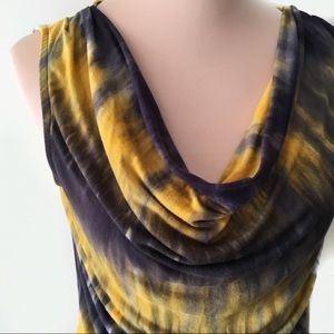 Cyrus Ombré Tie Dye Striped Drape Front Top